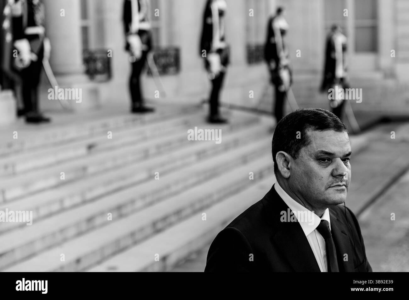 1 giugno 2021, Parigi, Ile-de-France (regione, Francia: Il capo del governo libico Abdelhamid Dbeibah viene ricevuto dal presidente francese Emmanuel Macron presso il Palazzo Elysee (immagine di credito: © Sadak Souici/ZUMA Press Wire) Foto Stock