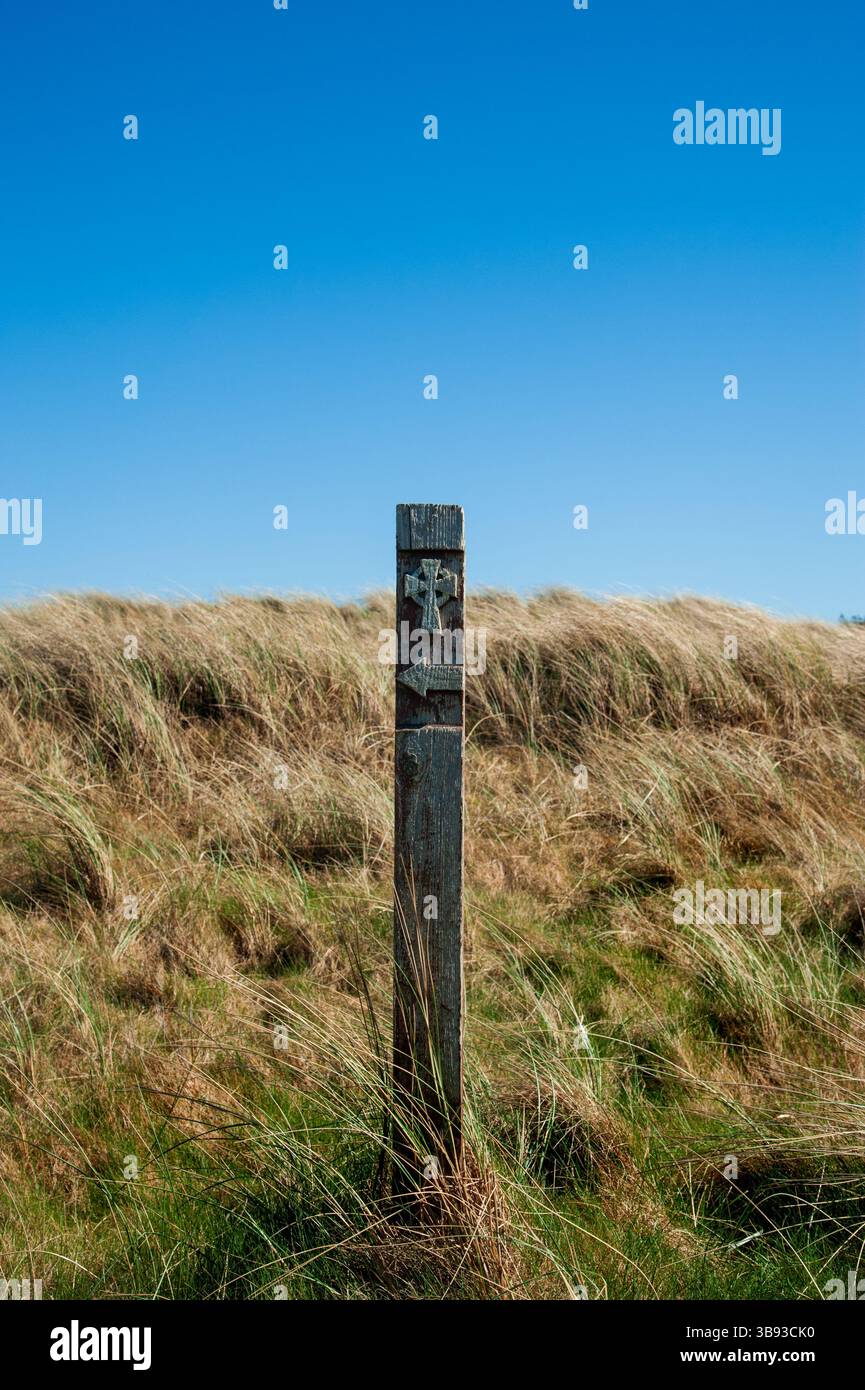 Cartello "Walk to Church" in Strandhill, Co, Sligo, Irlanda Foto Stock