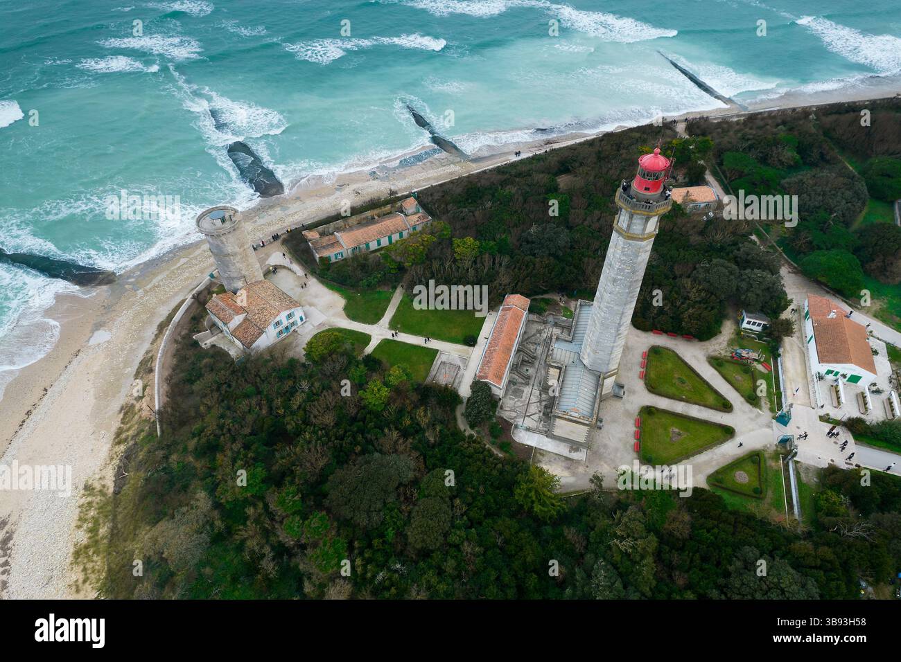 Faro delle balene, Saint-Clément-des-Baleines, Nouvelle Aquitaine, Francia Foto Stock