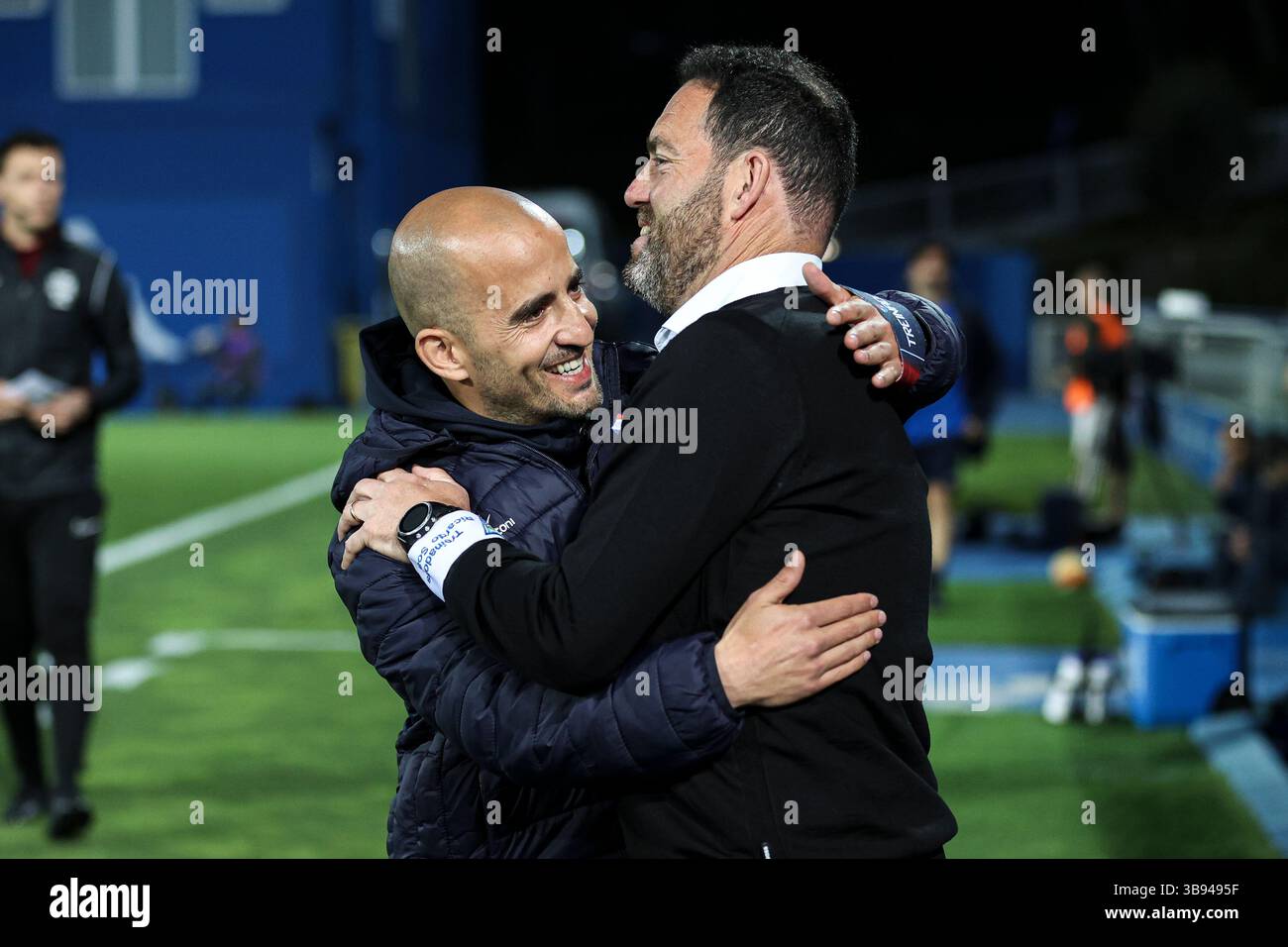 31 marzo 2023, Cascais, Portogallo: Daniel Sousa del Gil Vicente FC con Ricardo Soares dell'Estoril Praia SAD prima dell'inizio della partita di Liga Bwin tra Estoril Praia SAD e Gil Vicente FC all'Estadio Antonio Coimbra da Mota. (Immagine di credito: © David Martins/SOPA Images via ZUMA Press Wire) Foto Stock