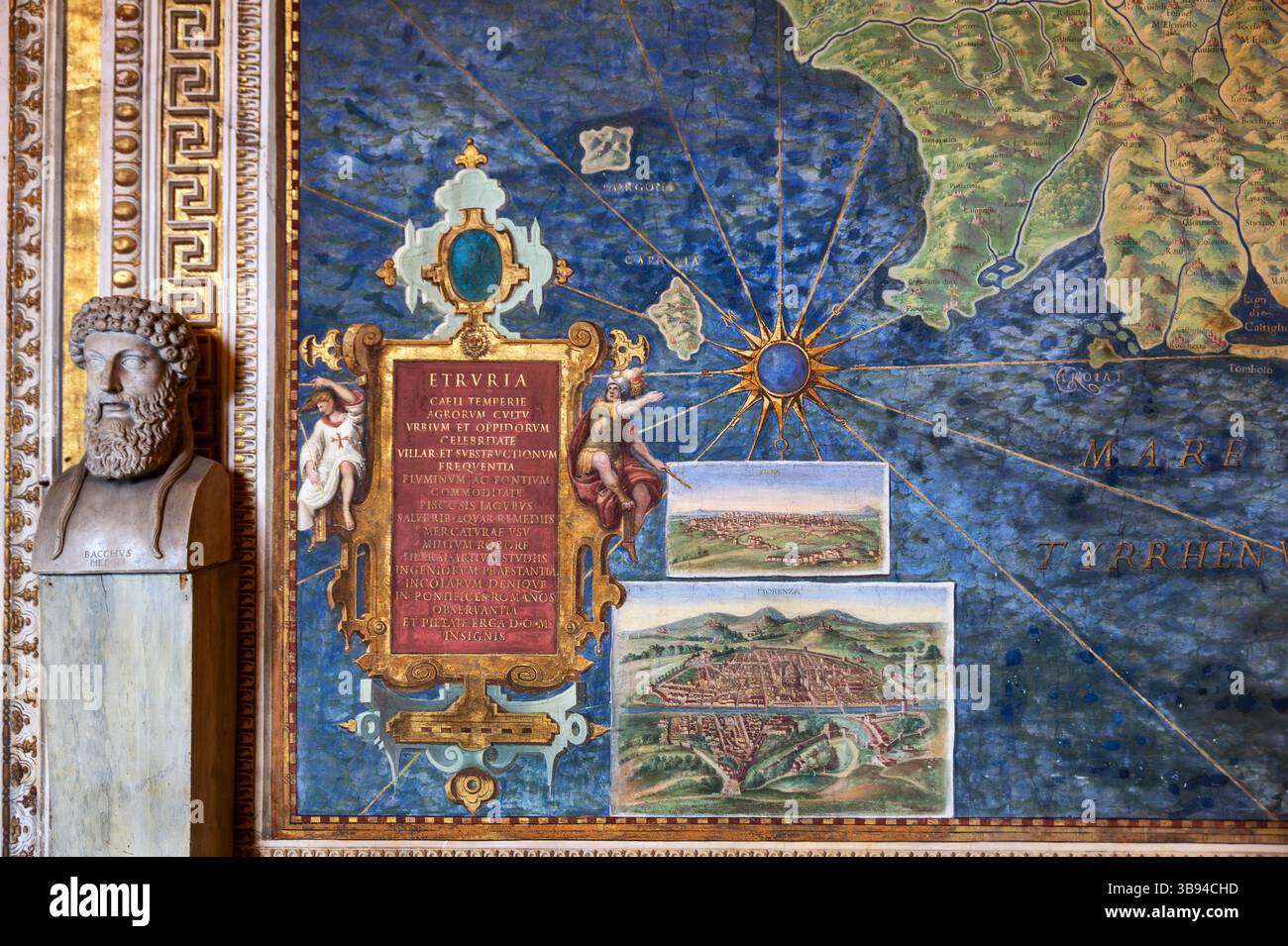 Mappa dell'Etruia, Galleria delle carte geografiche, Musei Vaticani. Foto Stock