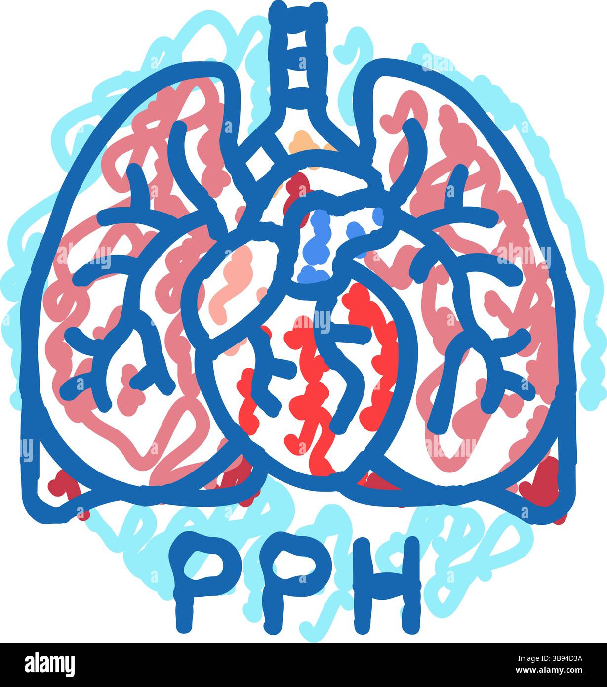 illustrazione doodle icona malattie del motoneurone Illustrazione Vettoriale