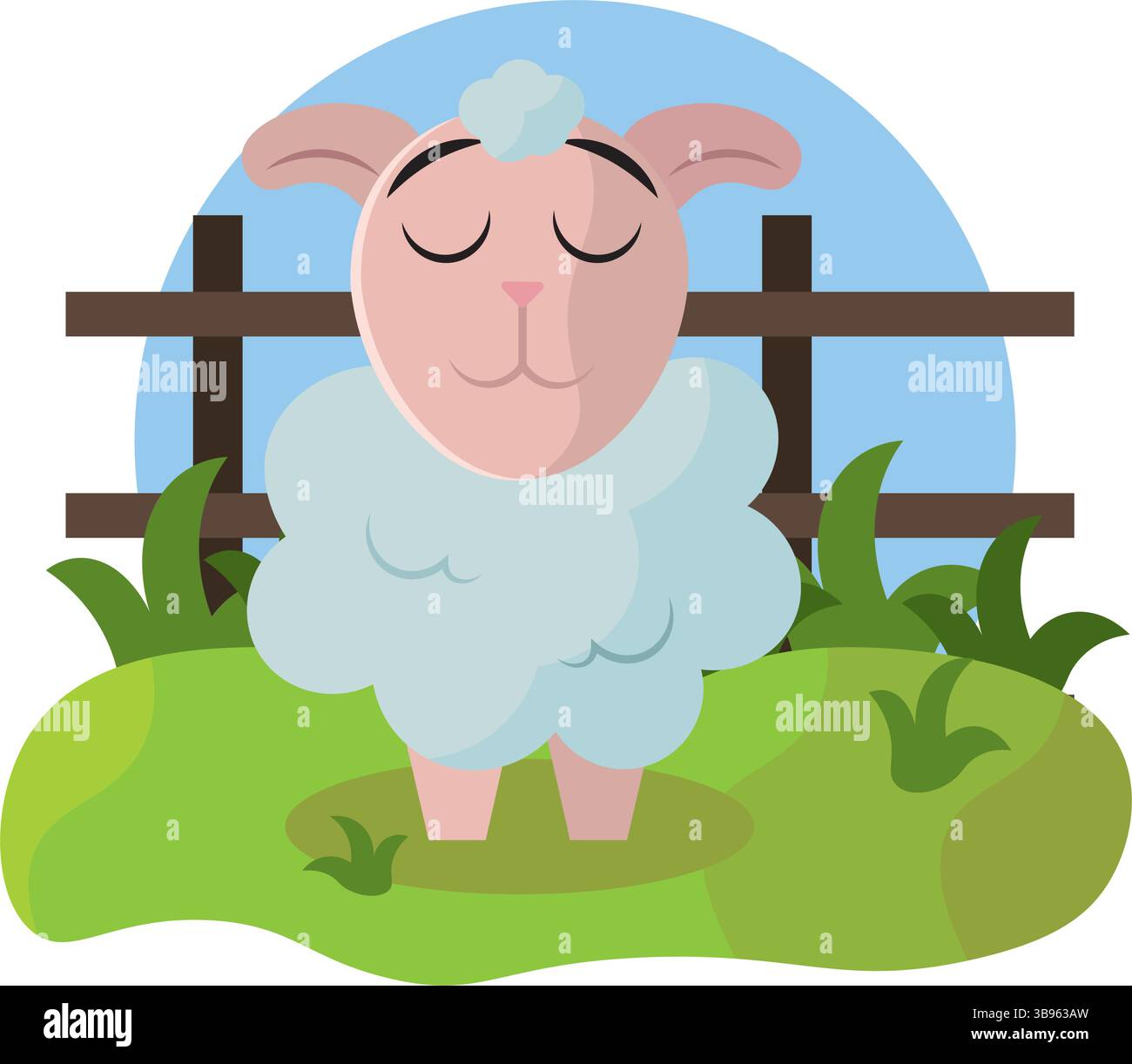 Pecore rilassate sull'erba. Illustrazione vettoriale Illustrazione Vettoriale