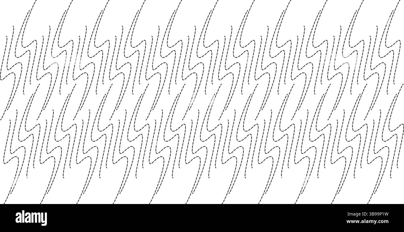 Monocromatico astratto geometrico ondulato semplice motivo linee senza cuciture su sfondo bianco. sfondo, sfondo, elemento grafico Illustrazione Vettoriale