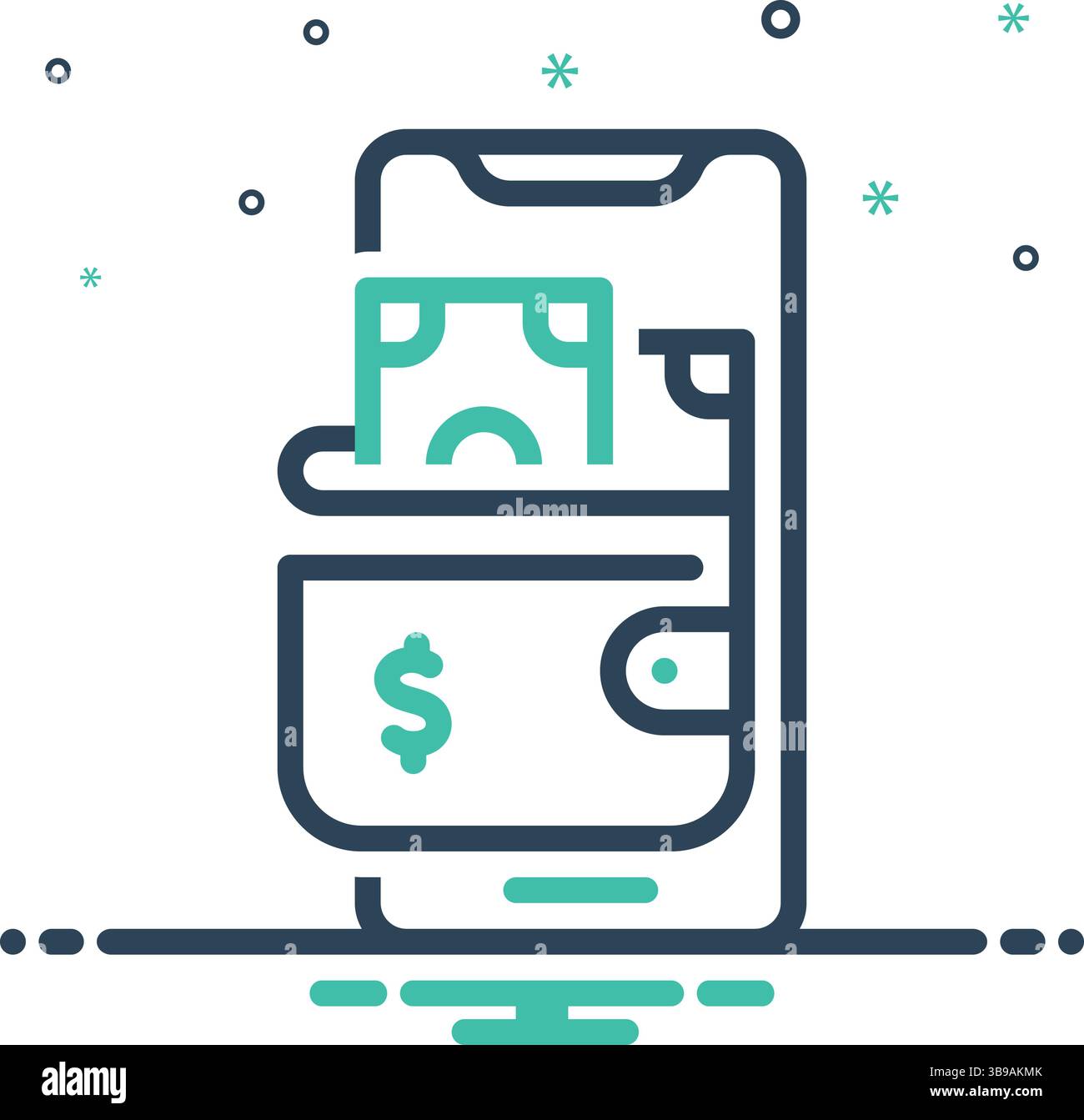 Icona del portafoglio online, online Illustrazione Vettoriale