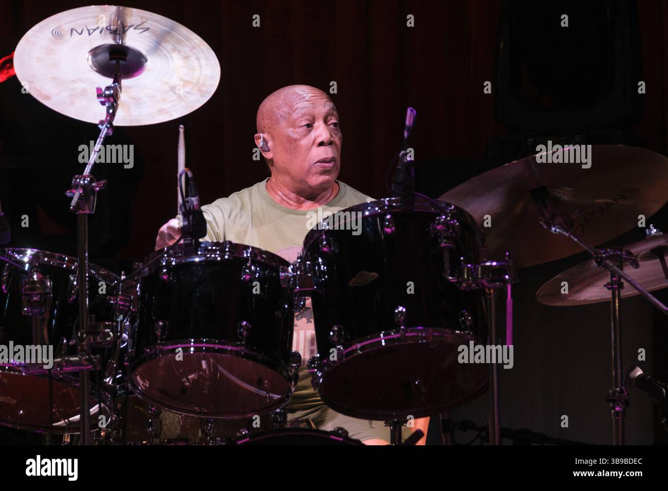 Billy Cobham si esibisce al Cheltenham Jazz Festival, Regno Unito. 3 maggio 2025 Foto Stock