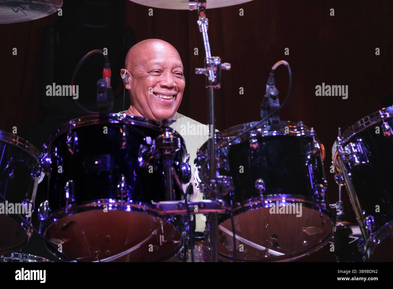 Billy Cobham si esibisce al Cheltenham Jazz Festival, Regno Unito. 3 maggio 2025 Foto Stock