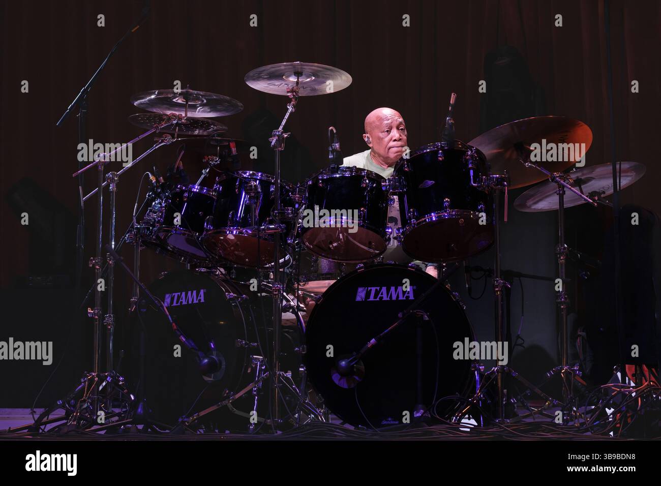 Billy Cobham si esibisce al Cheltenham Jazz Festival, Regno Unito. 3 maggio 2025 Foto Stock