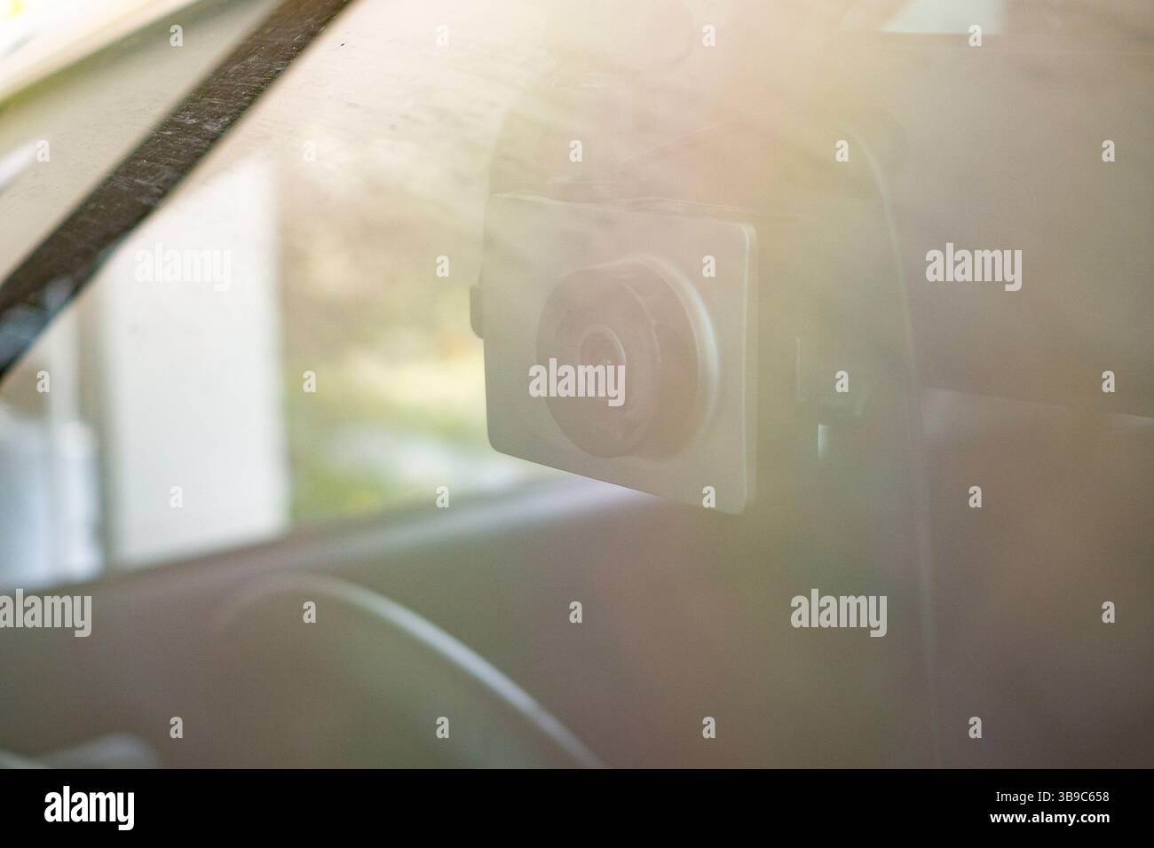 Videoregistratore per auto CCTV per la sicurezza di guida su strada Foto Stock