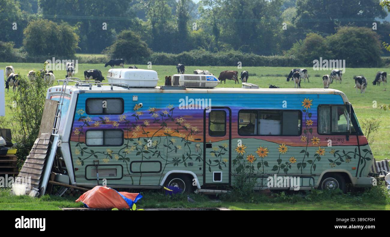 Bus Hippy Foto Stock