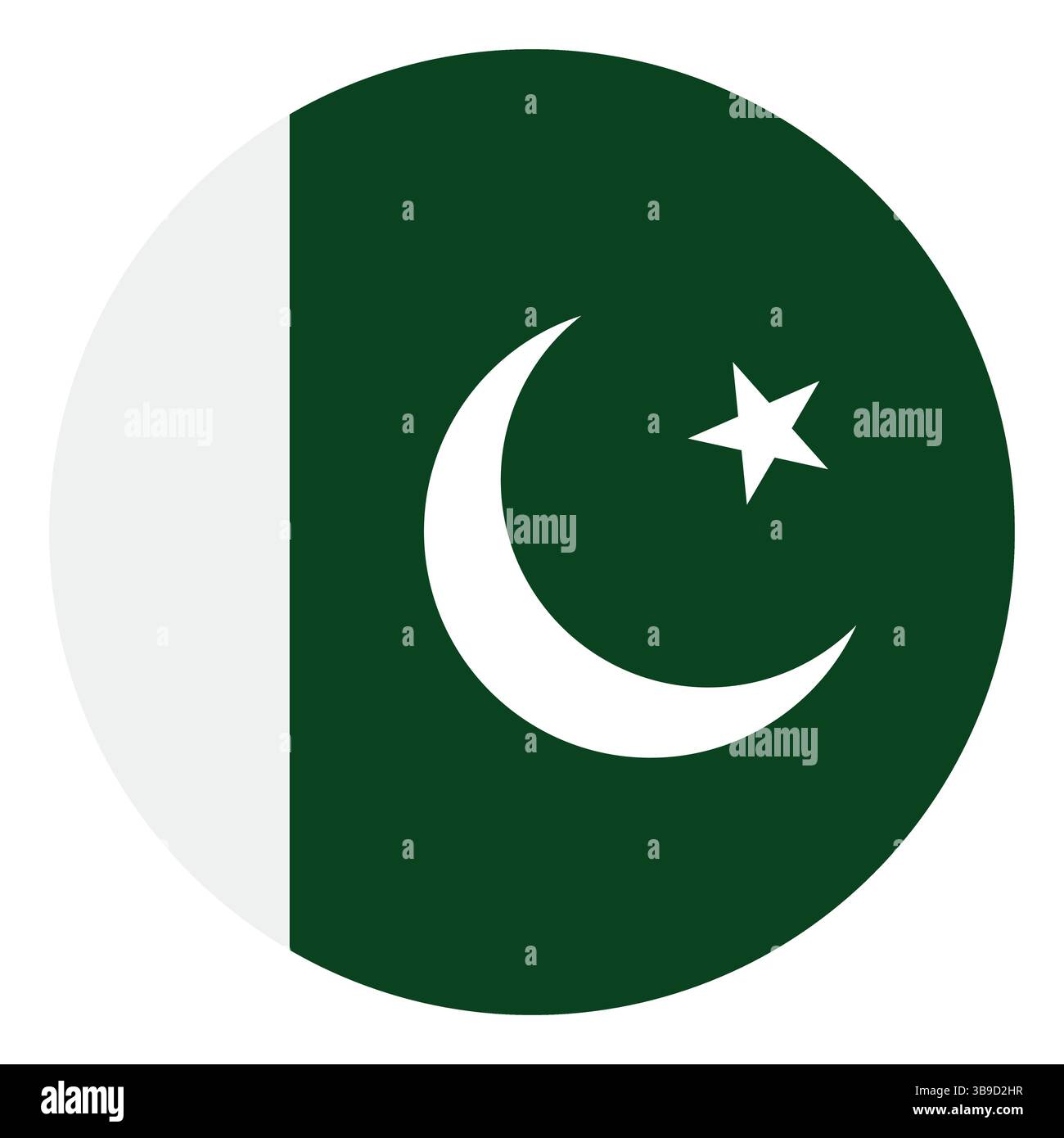 Bandiera del Pakistan. Bandiera pakistana. Icona del logo della bandiera del cerchio pakistano disegno di illustrazione vettoriale del computer Illustrazione Vettoriale