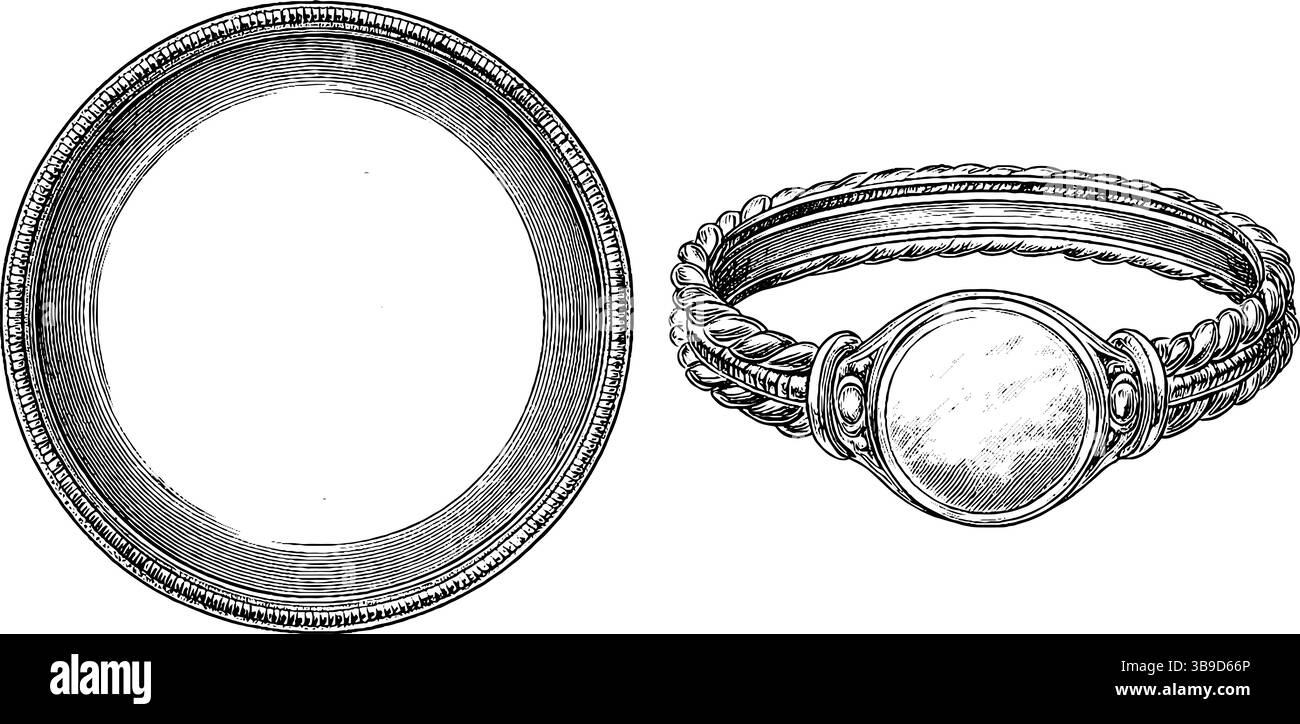 Bracciale opale inciso con design zaffiro per l'arte dei gioielli e l'ispirazione artigianale. Illustrazione Vettoriale
