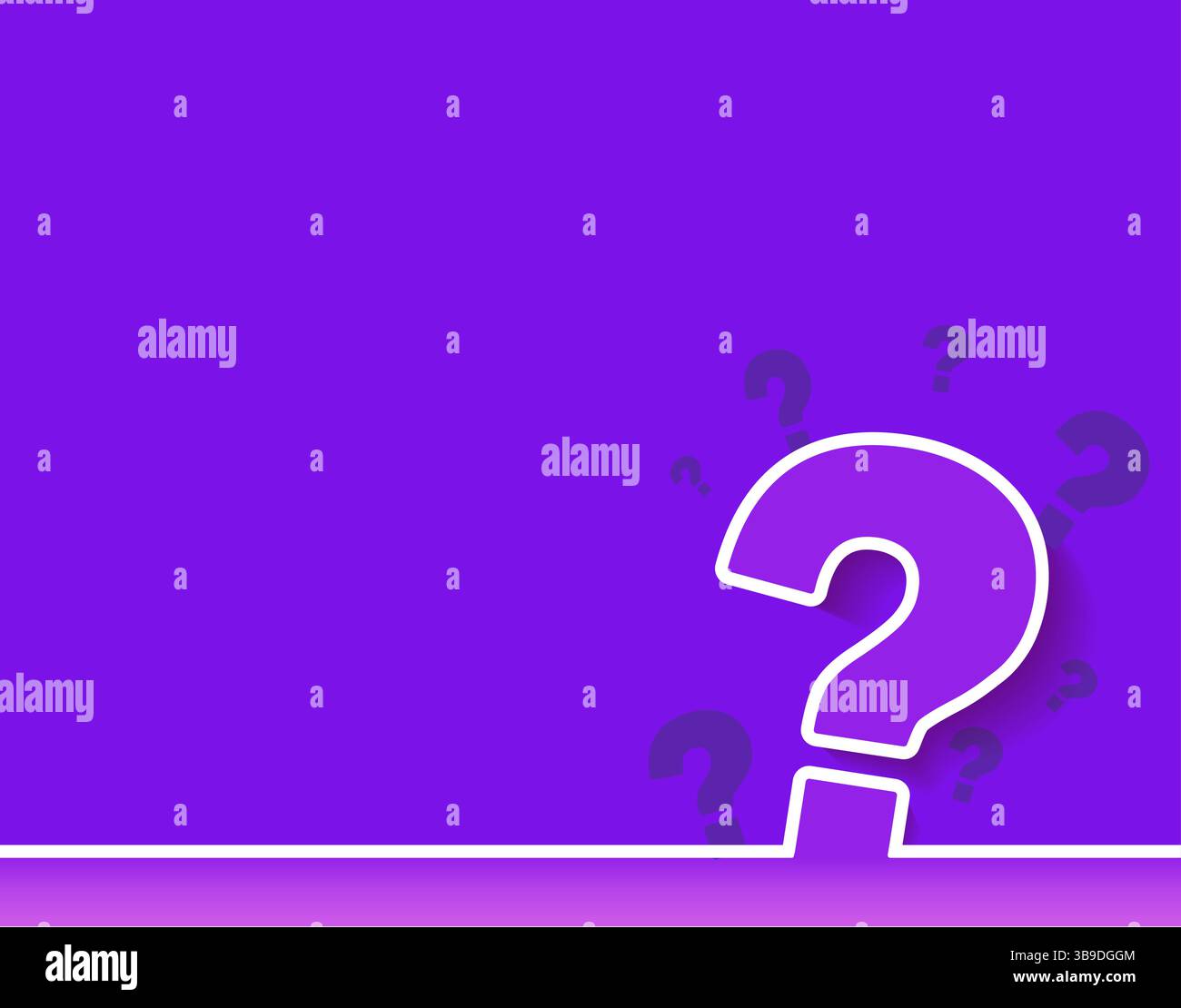 punti interrogativi. E le risposte a loro. Il concetto di domande frequenti Illustrazione Vettoriale