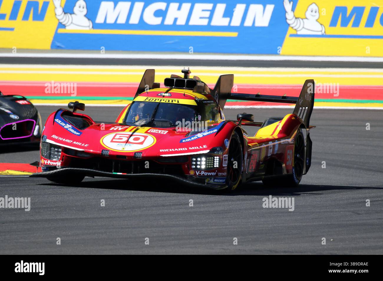 Francorchamps, Belgio. 9 maggio 2025. WEC Total Energies 6 ore Spa-Francorchamps, 07. - 10. Mai 2025 Im Bild: Antonio fuoco (ITA), Miguel Molina (ESP), Nicklas Nielsen (DEN), im Ferrari F 499P/dpa/Alamy Live News Foto Stock