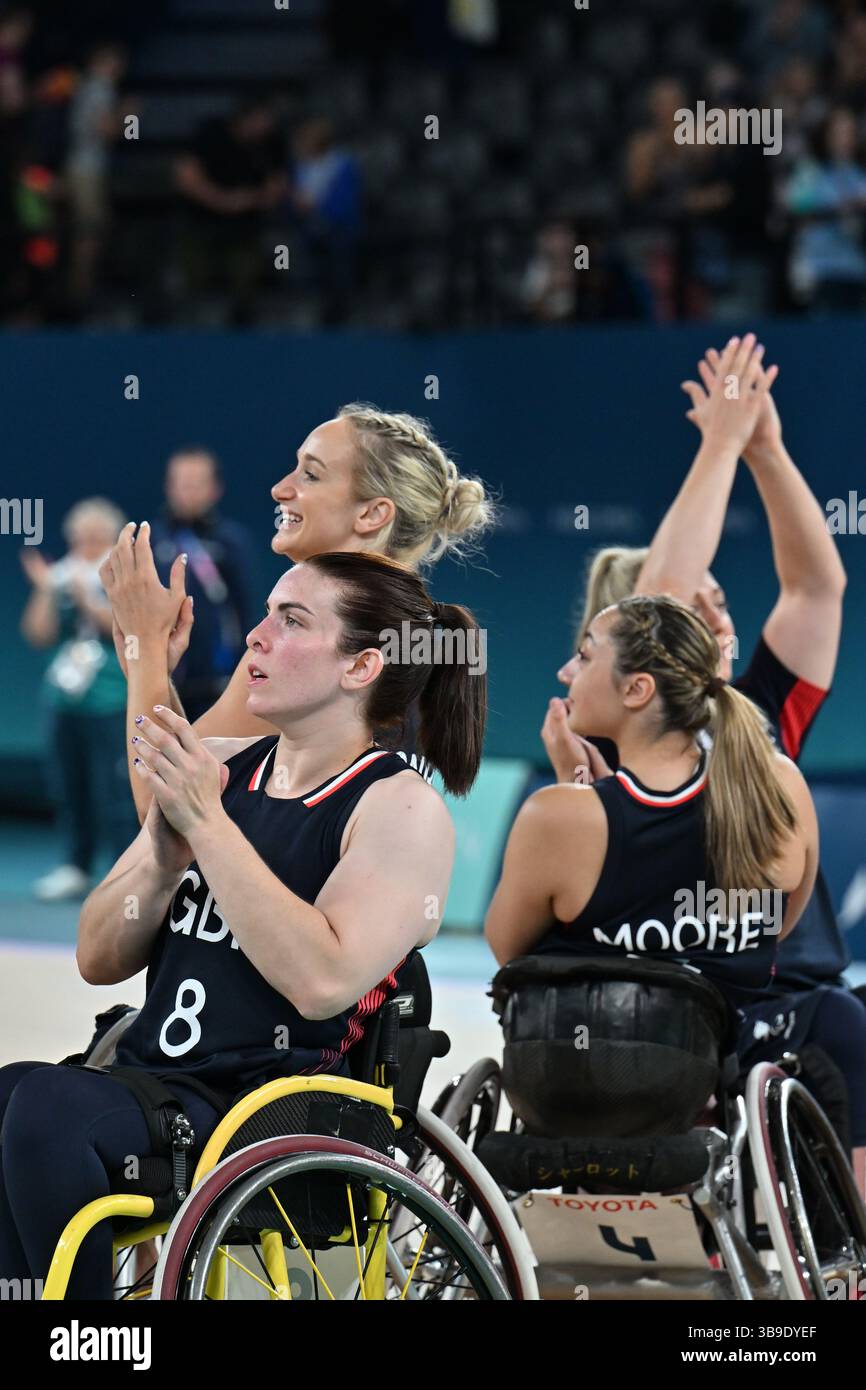 Pallone da basket per sedie a rotelle da uomo 29-8-24 GBR 76 vs Germania 55 Foto Stock