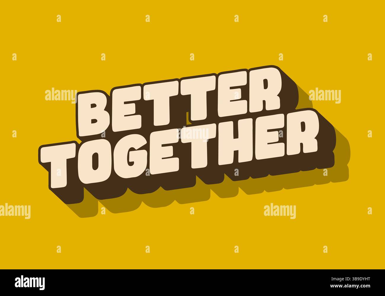 Elegante scritta in grassetto con effetto ombra su sfondo giallo a tema retrò Illustrazione Vettoriale