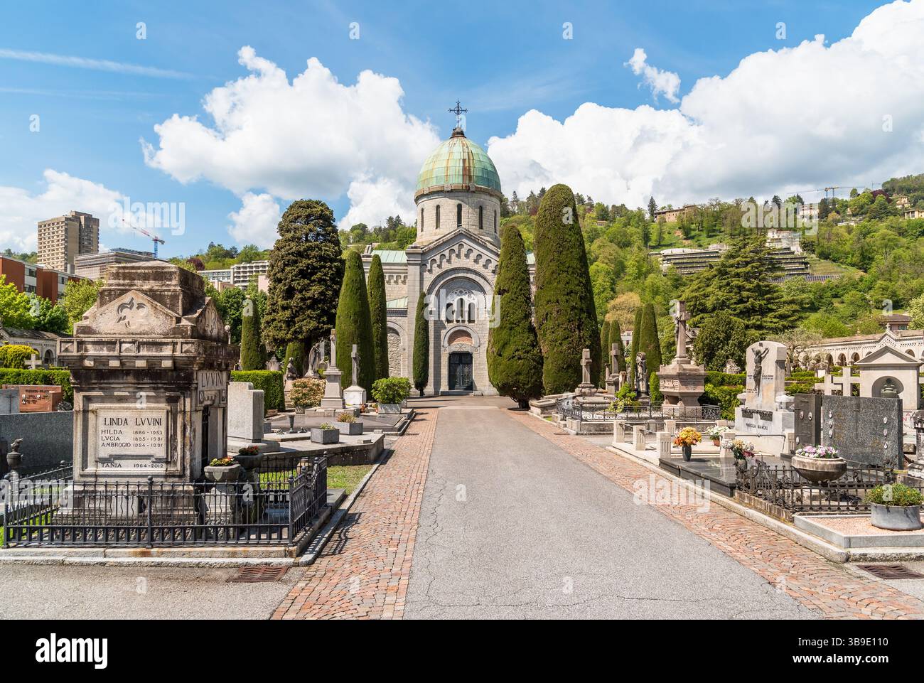 Cimitero monumentale di Lugano, nel Canton Ticino, Svizzera Foto Stock