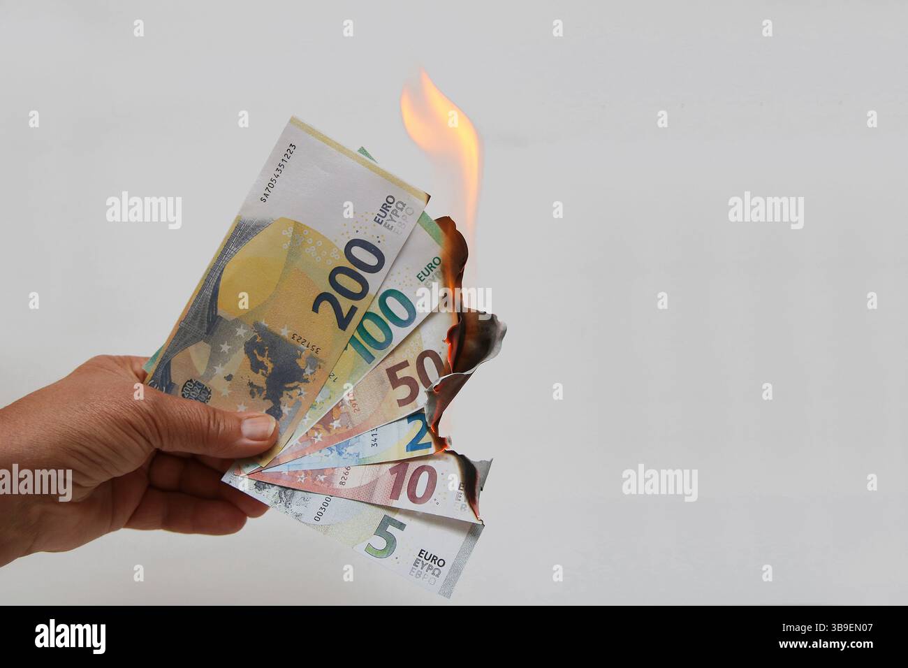 Distruzione del denaro attraverso l'inflazione Foto Stock