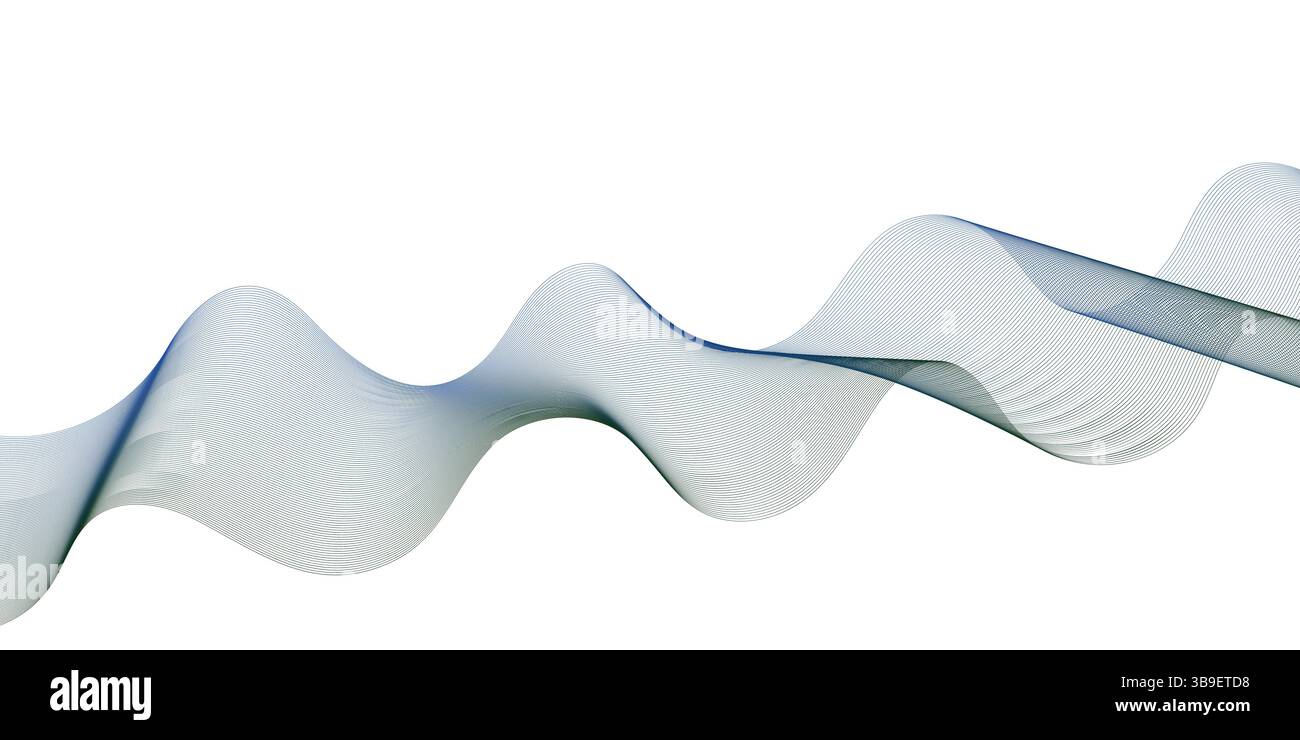 Progettazione di forme d'onda 3D astratte minime con elementi a curva fluida Illustrazione Vettoriale