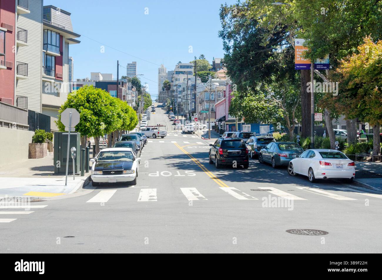 Strade soleggiate di San Francisco Foto Stock