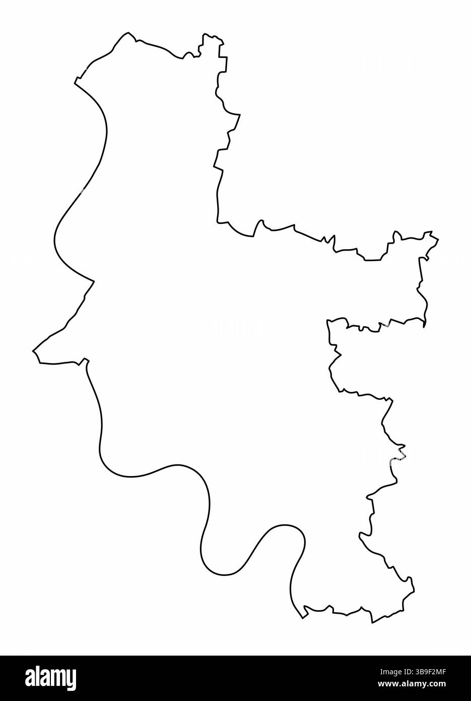 Mappa di Dusseldorf isolata su sfondo bianco, Germania Illustrazione Vettoriale