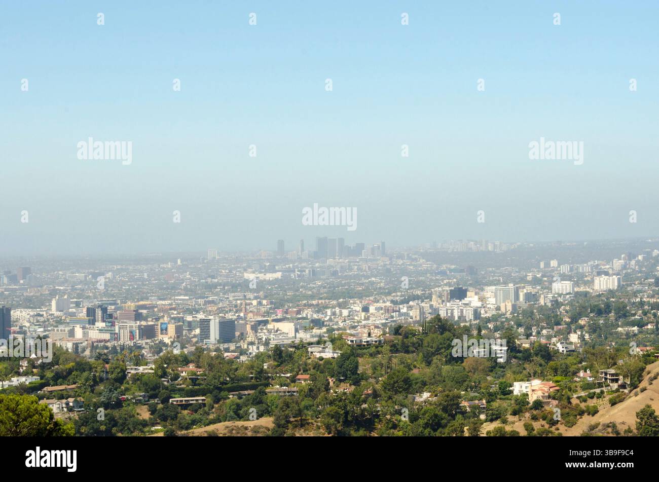 Vista di Los Angeles dal Osservatorio Griffith Foto Stock