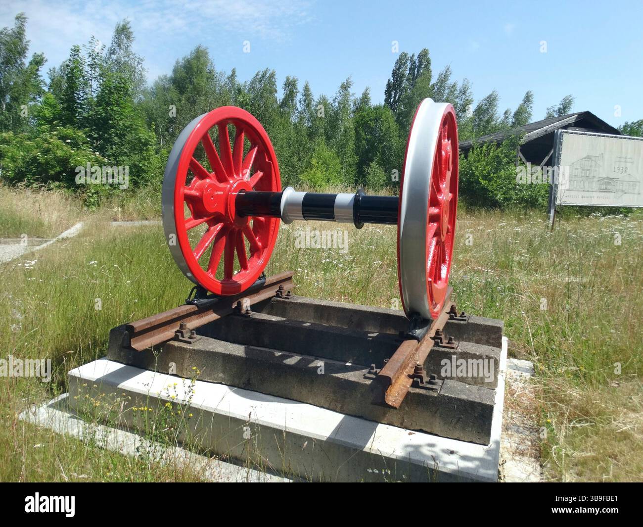 Set ruote per locomotive a vapore Limbach-Oberfrohna Foto Stock