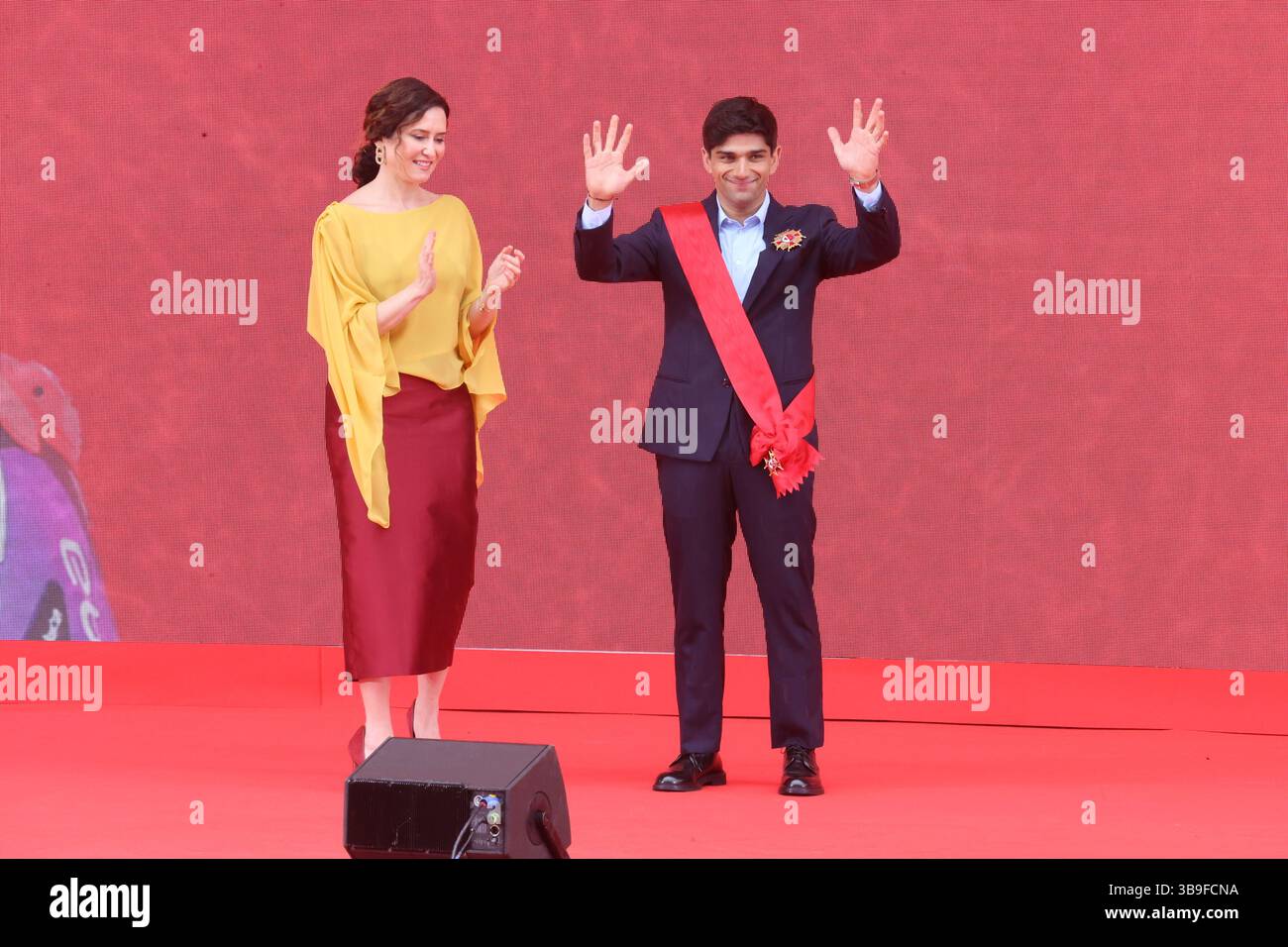 Madrid, 2 maggio 2025. La cerimonia di premiazione della medaglia del 2 maggio, giornata CAM, si è tenuta presso la sede della Comunità di Madrid, presieduta da Isabel Díaz Ayuso. Foto: Jaime García. ARCHDC. Crediti: Album / Archivo ABC / Jaime García Foto Stock