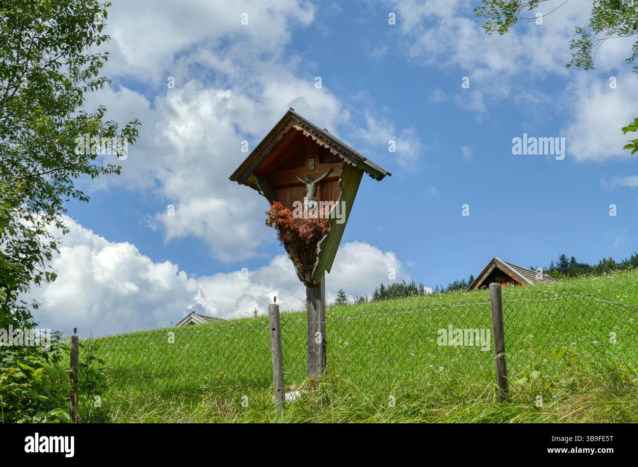 Attraversa il sentiero panoramico vicino a Mittenwald Foto Stock
