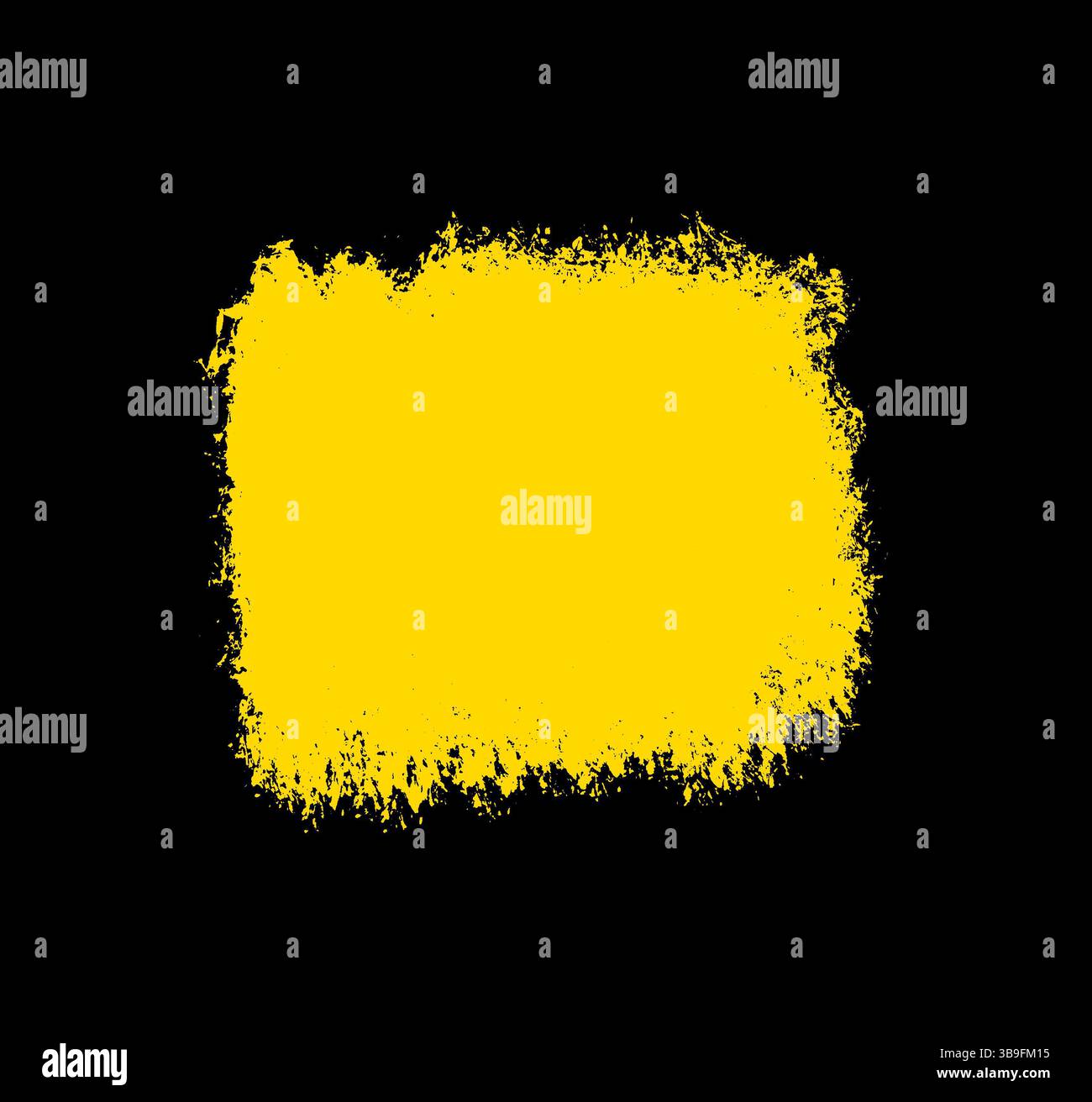 Sfondo nero con area colorata in giallo come striscione Foto Stock