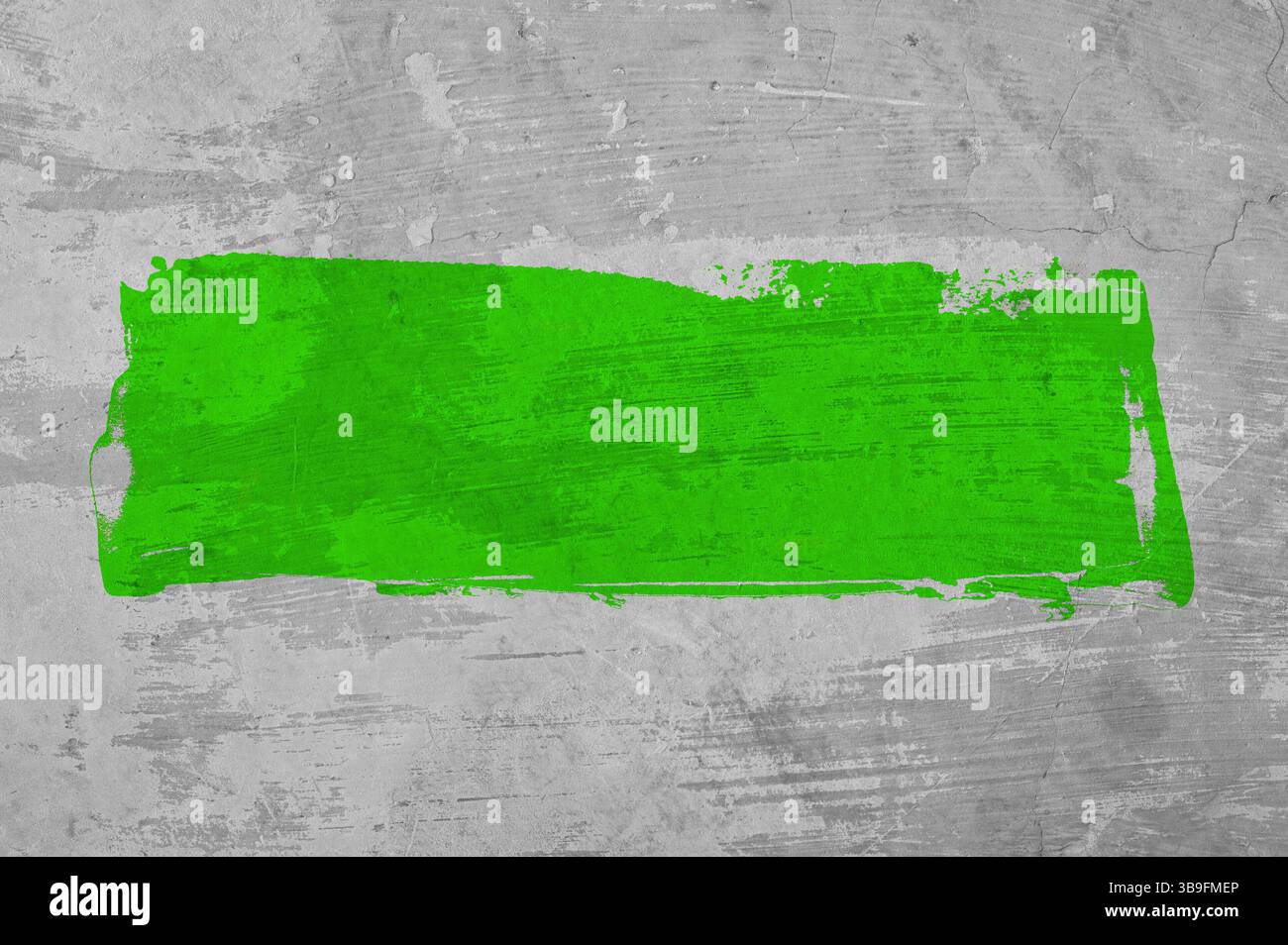 Parete grunge grigia e area graffiti verde con spazio di testo Foto Stock