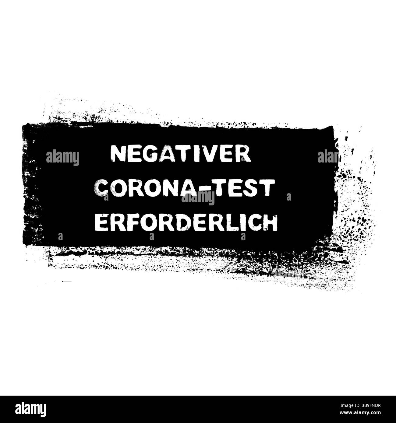 Test corona negativa richiesto - striscione nero grunge Foto Stock