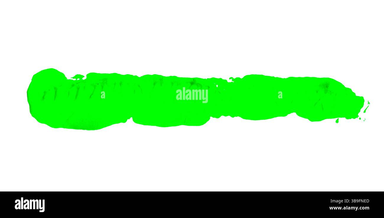 Strisce con pennello di colore verde spesso Foto Stock