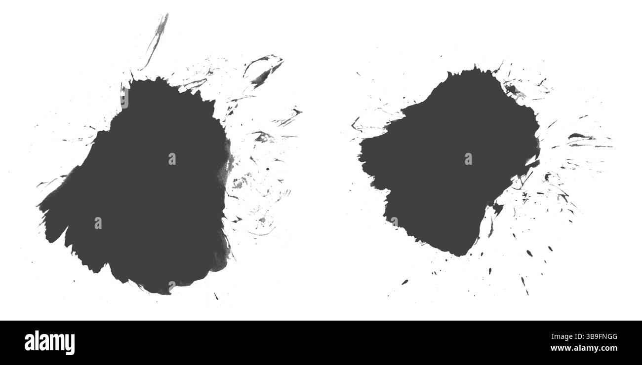 Due blob di colore nero e grigio Foto Stock