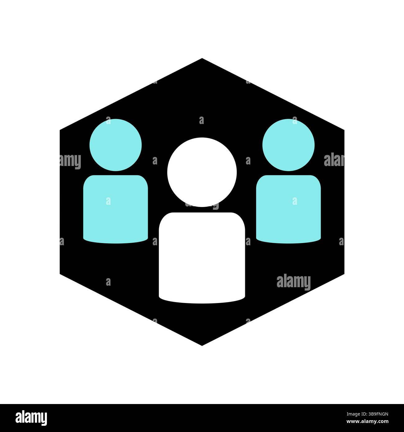 Icona esagono con gruppi Foto Stock
