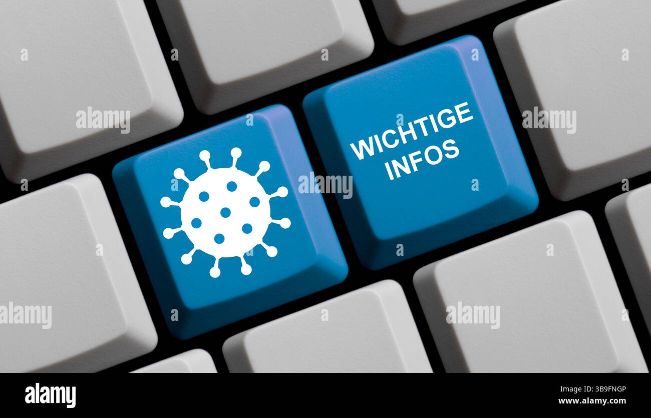 Informazioni importanti - informazioni sulla pandemia di coronavirus Foto Stock