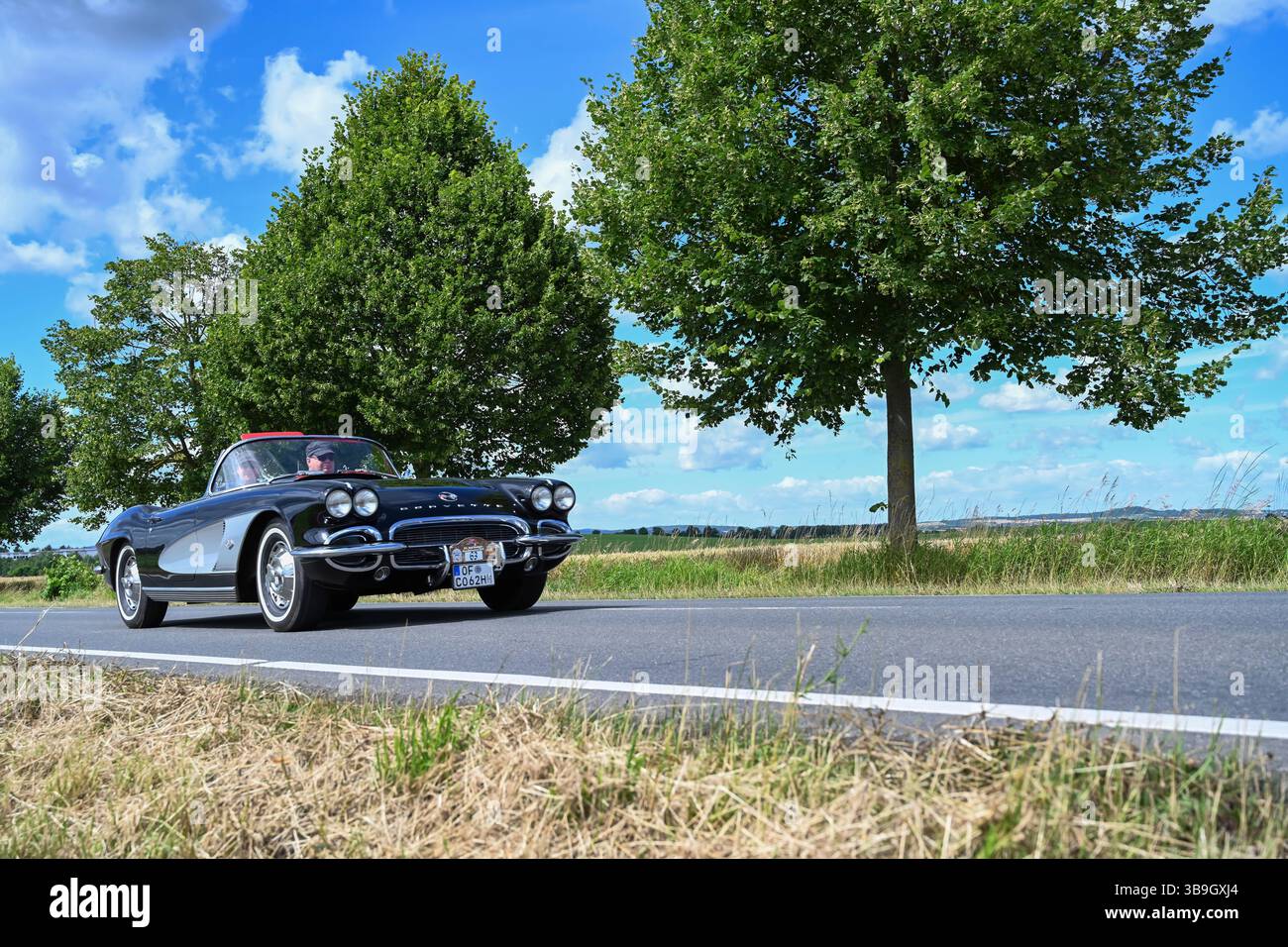 Bad König, Assia, Germania, festival dell'auto d'epoca, Chevrolet Corvette C1, anno di costruzione 1962, convertibile, motore V8, 5300 ccm Foto Stock