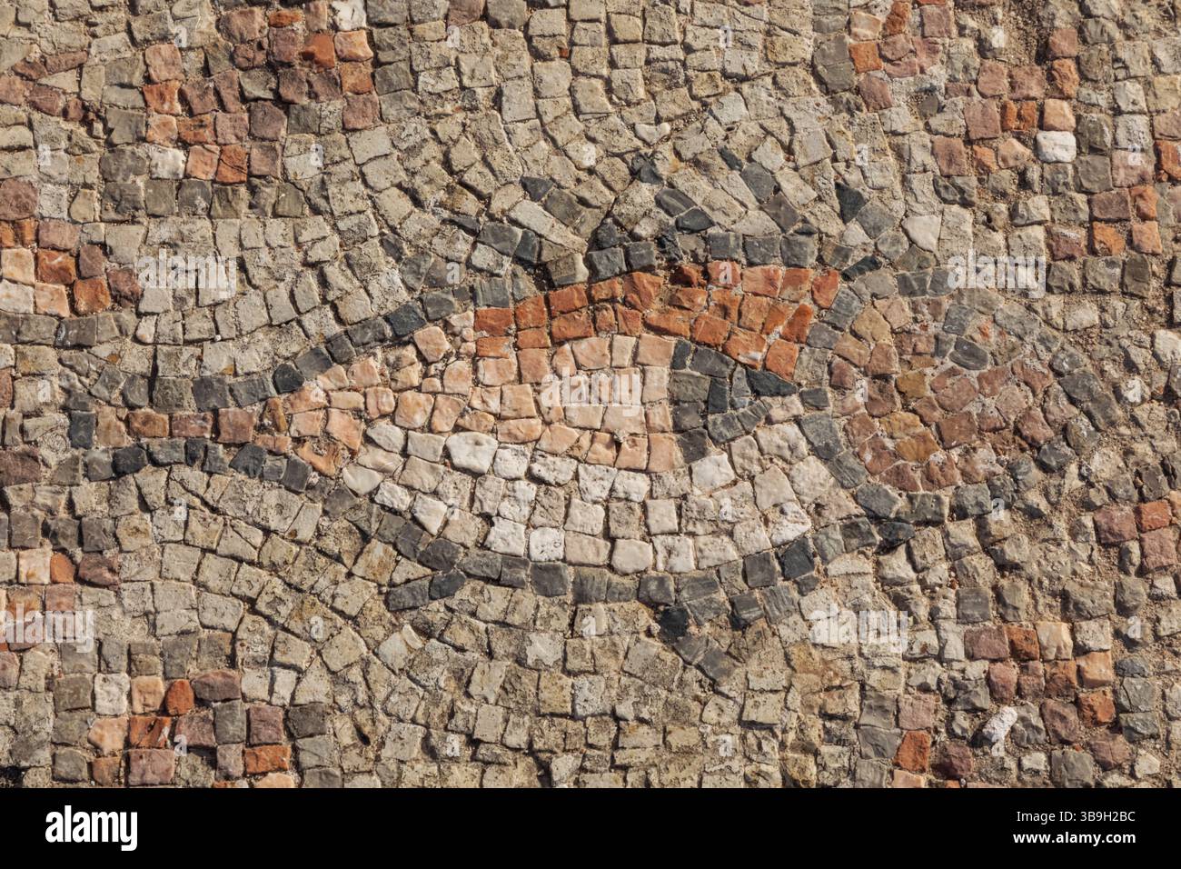 Cipro, Paphos, Pegeia, sito archeologico di Agios Georgios, pavimento in mosaico che raffigura un pesce Foto Stock