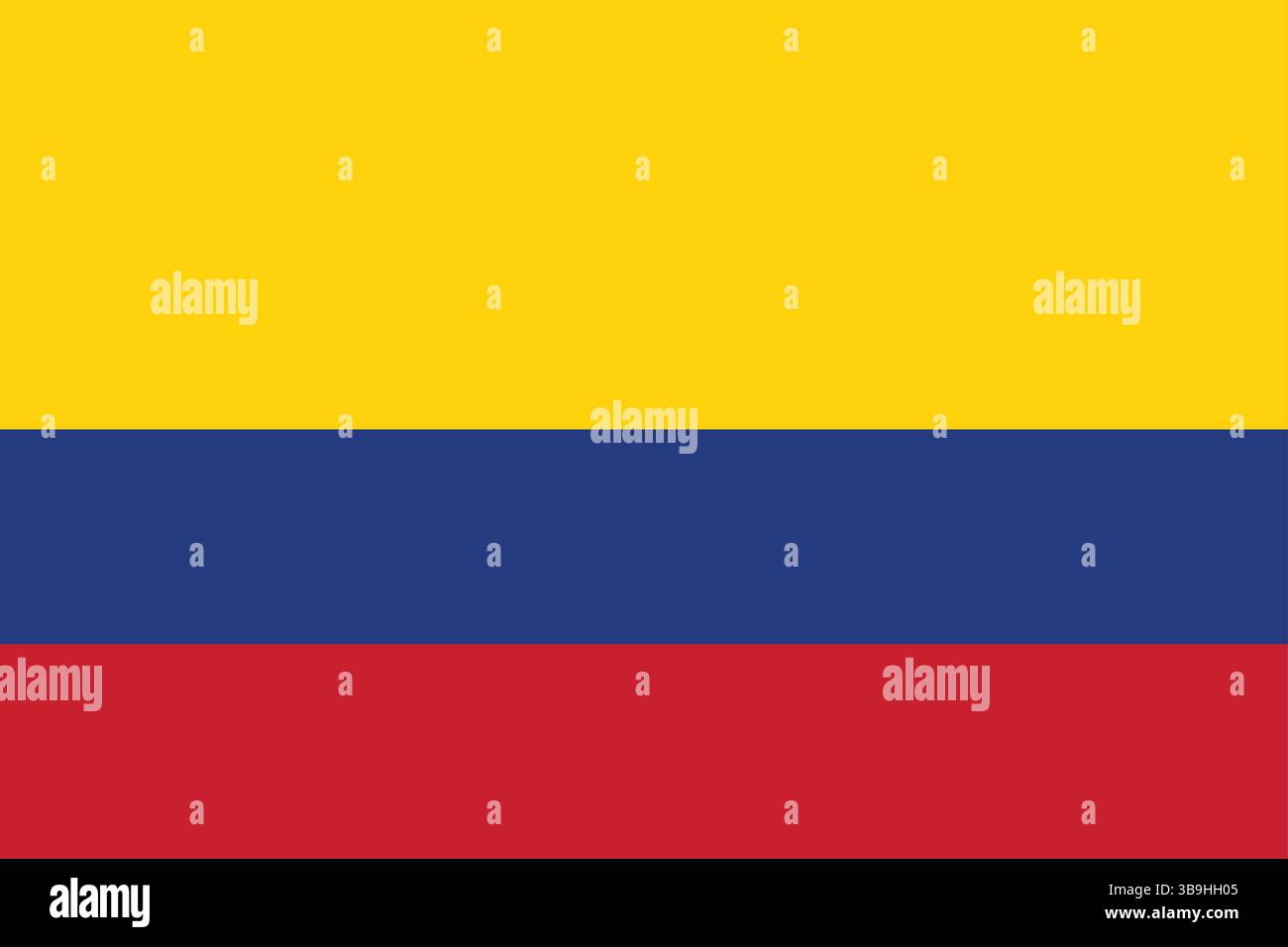 Bandiera della Colombia. Illustrazione vettoriale digitale con proporzioni e colori ufficiali della bandiera della Colombia. Illustrazione Vettoriale