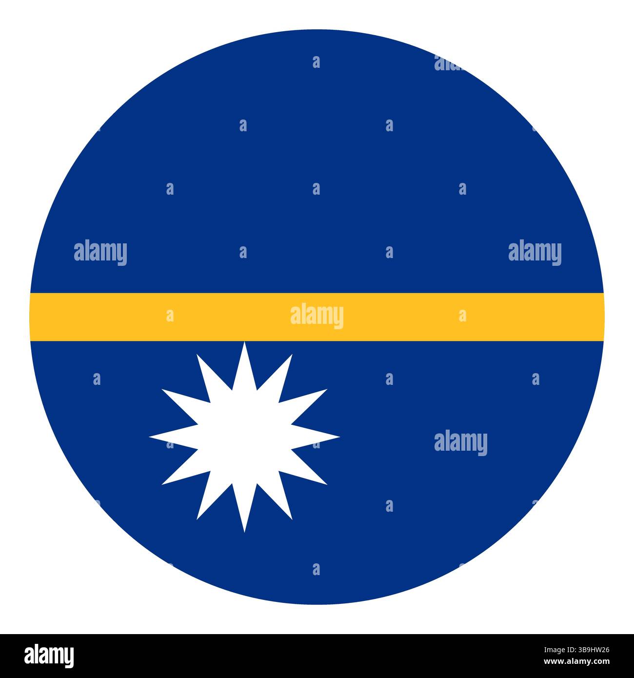 Bandiera di Nauru. Icona del logo Nauru Circle flag design vettoriale del computer. Illustrazione Vettoriale