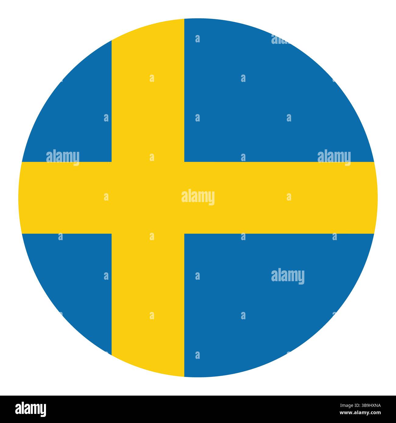 Bandiera della Svezia. Icona della bandiera del cerchio Svezia, disegno dell'illustrazione vettoriale del computer. Illustrazione Vettoriale