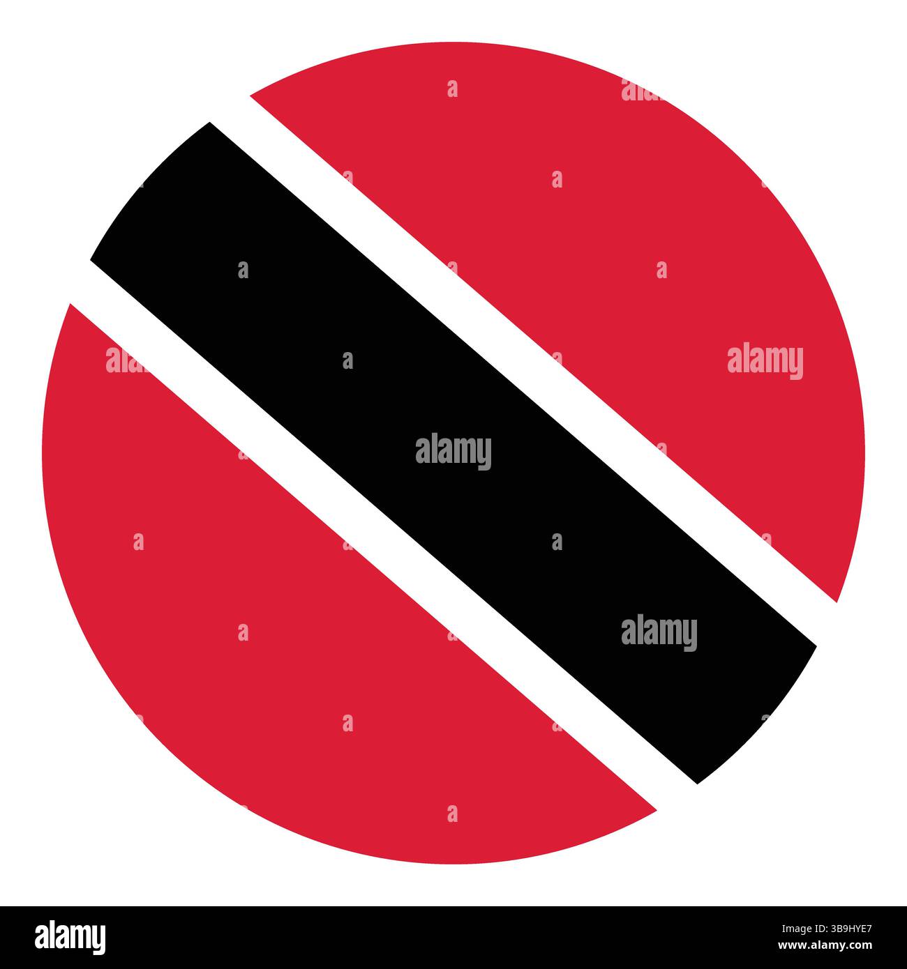 Bandiera di Trinidad e Tobago. Icona del logo della bandiera circolare Trinidad e Tobago grafica vettoriale del computer. Illustrazione Vettoriale