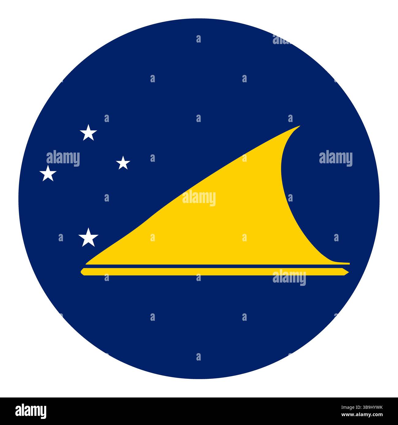 Bandiera di Tokelau. Icona del logo della bandiera del cerchio Tokelau disegno vettoriale del computer. Illustrazione Vettoriale