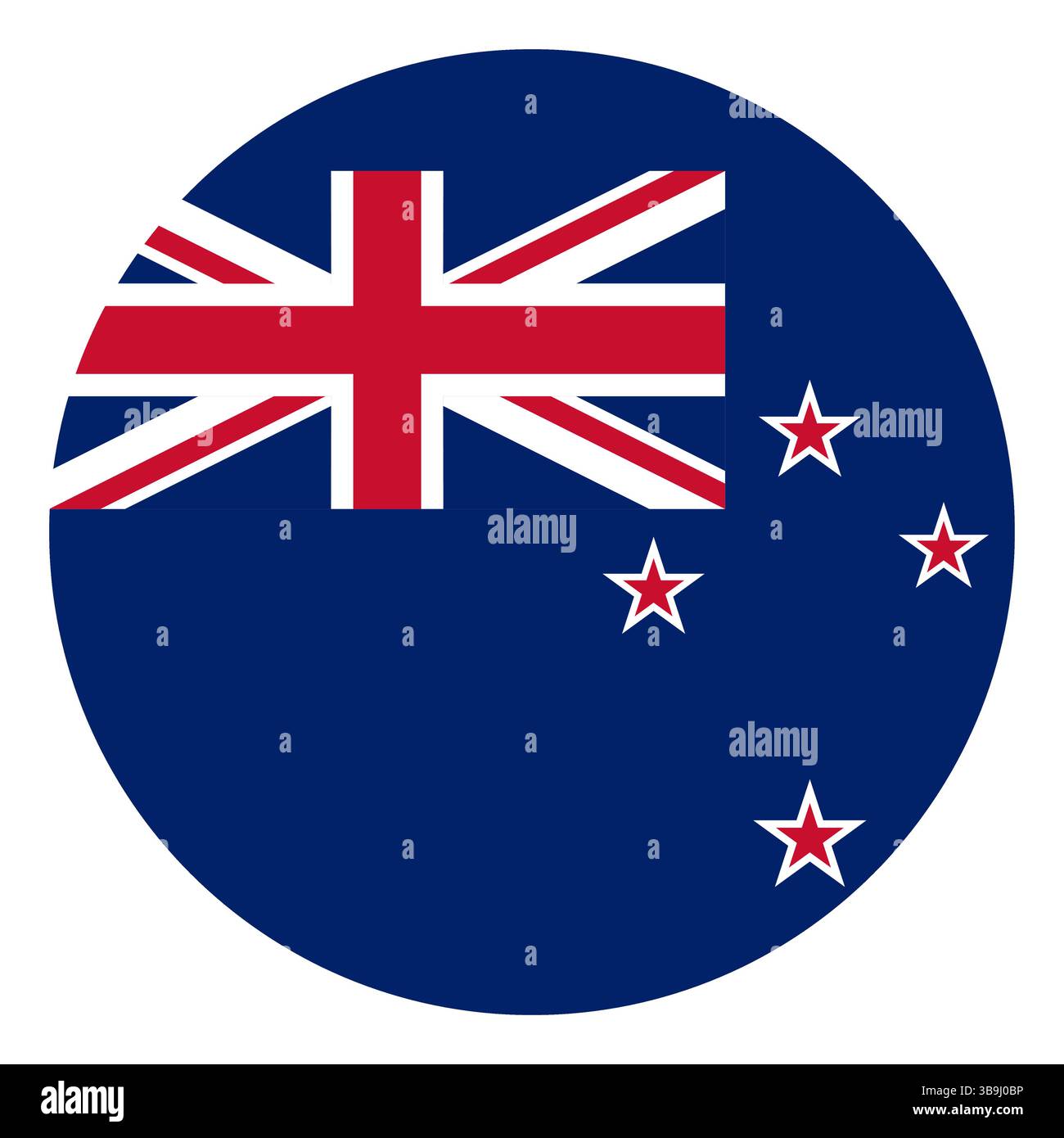 Bandiera della nuova Zelanda. Icona logo bandiera cerchio nuova Zelanda disegno illustrazione vettoriale computer. Illustrazione Vettoriale