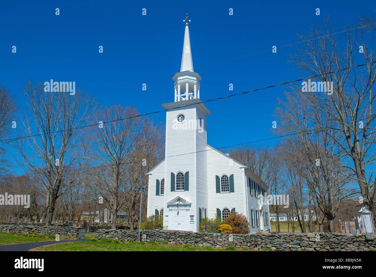 Dighton Community Church Hall al 2056 di Elm Street nel centro storico di Dighton, Massachusetts, USA. Foto Stock