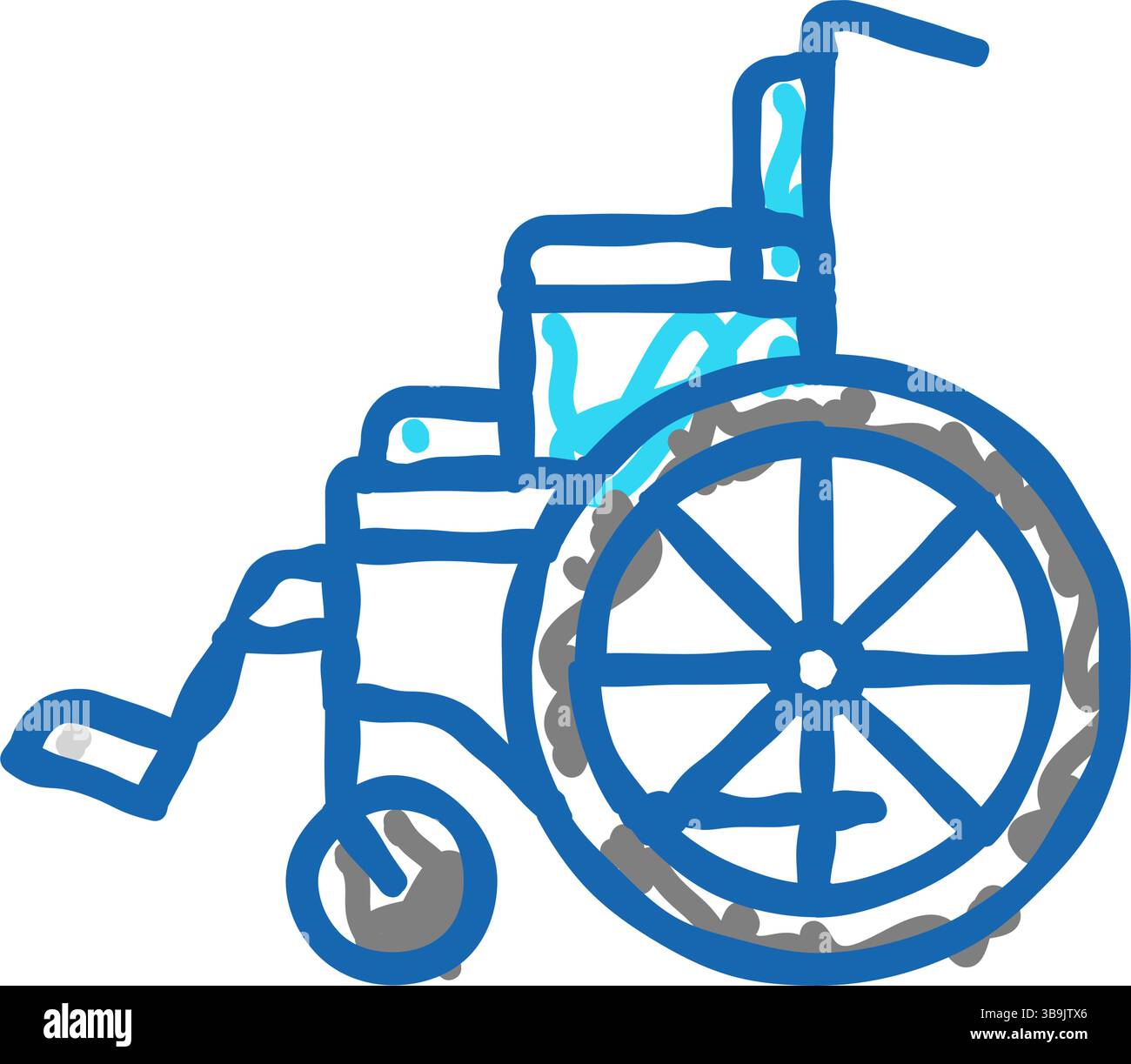 illustrazione dell'icona di lesione da frattura su sedia a rotelle Illustrazione Vettoriale