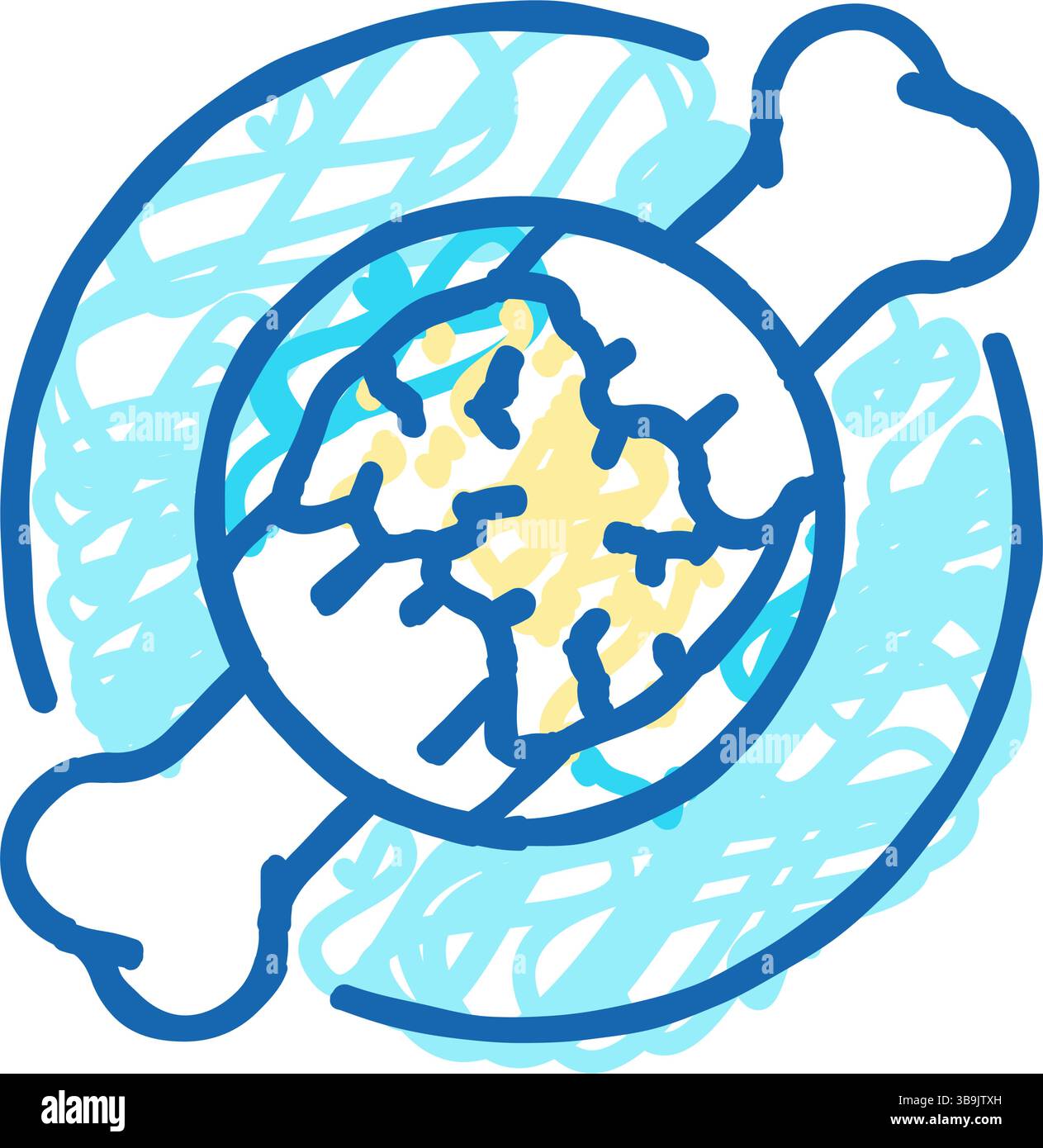 illustrazione dell'icona di lesione da frattura con guarigione ossea Illustrazione Vettoriale