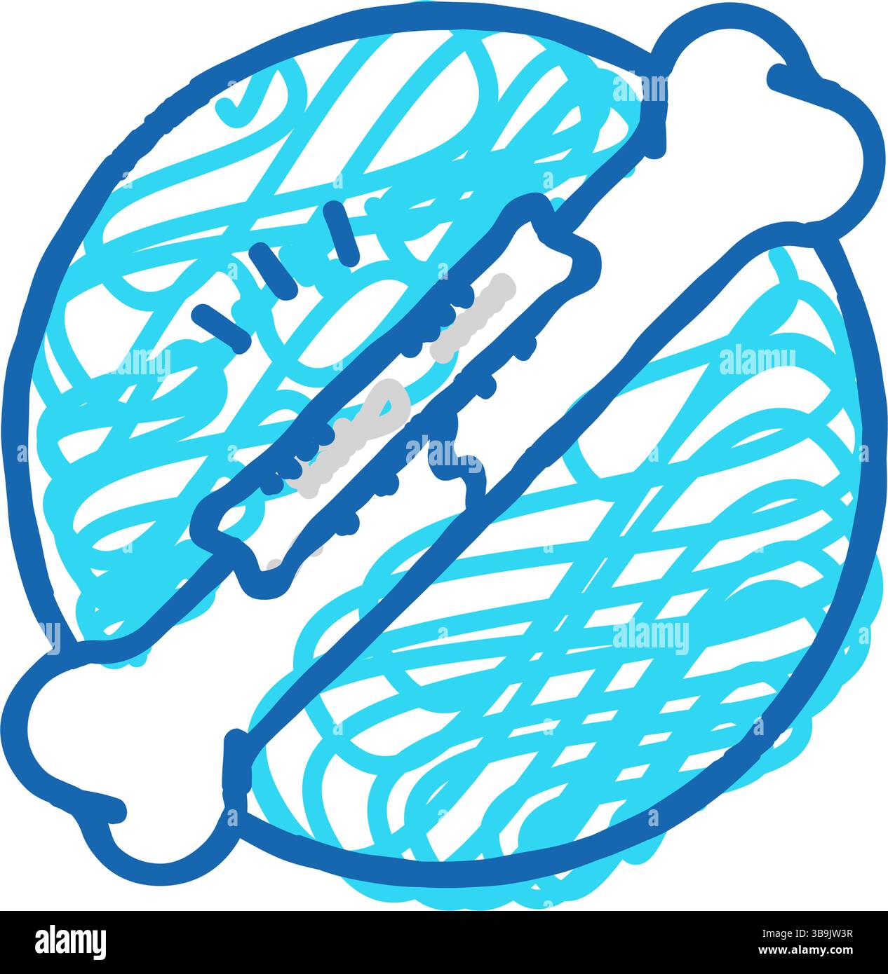 illustrazione doodle icona di lesione da frattura del pronto soccorso Illustrazione Vettoriale