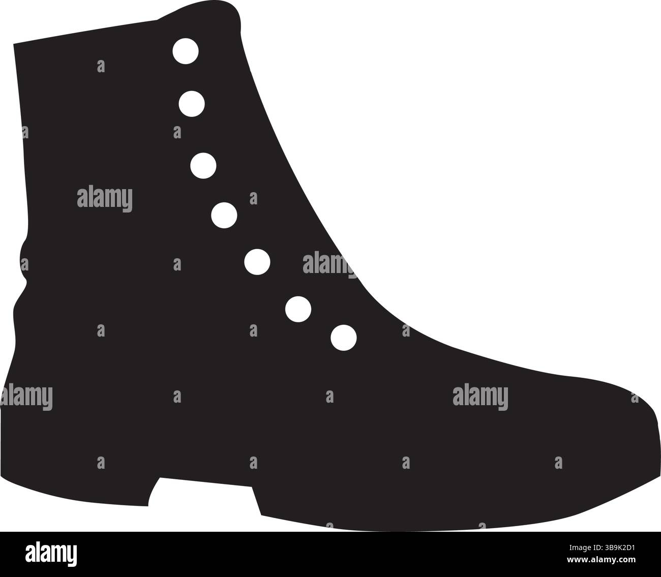 Illustrazione isolata di scarpe di sicurezza con pittogramma nero, un'icona di protezione del piede di lavoro per la segnaletica grafica industriale Illustrazione Vettoriale