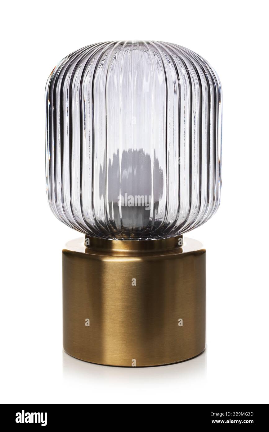 Un'elegante lampada da notte isolata su bianco Foto Stock